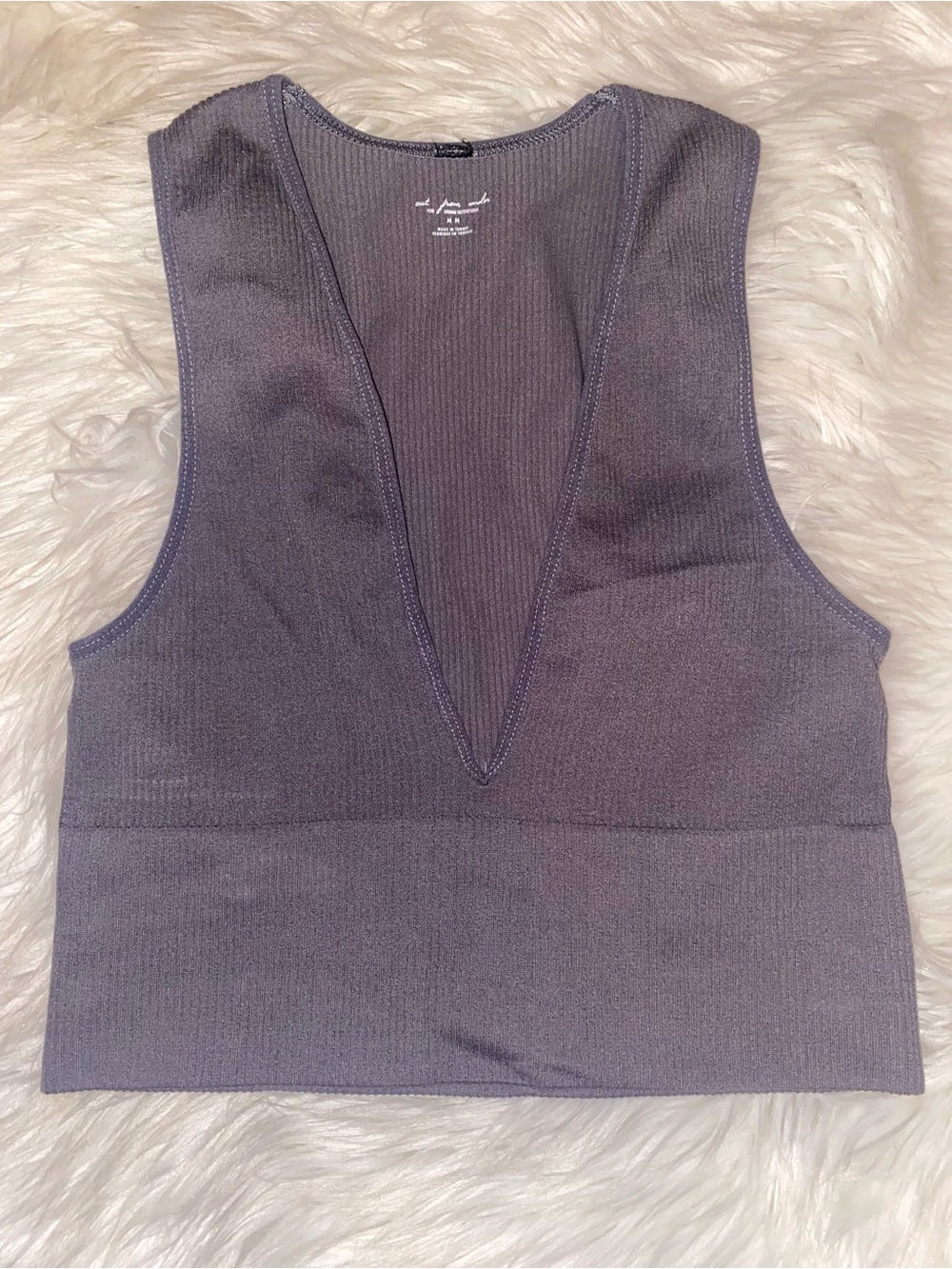 Out from under Urban outfitters Sleeveless Deep V Ribbed Crop Top - Medium